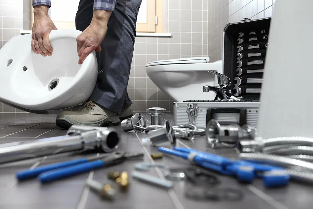 Plumbing tools prepared for a bathroom repair in Duluth